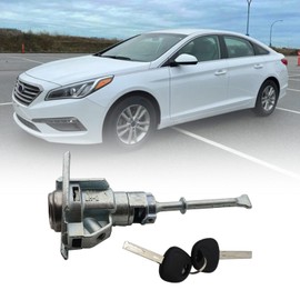 XQSMWF Left Driver Door Lock Cylinder 2 Keys Compatible with Hyundai Sonata 2009-2014 Compatible with Sonata Hybrid 2011-2015 Silver # 81970-3SA00 819703SA00