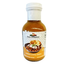 Indian Curry Simmer Sauce by Flavor Temptations | Organic spices, Vegan, Gluten-free, Low Sodium (8 FL Oz Glass Bottle)