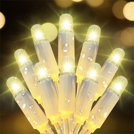 Pikvnoio Christmas Lights 34FT Outdoor Waterproof Decoration String Lights 100 Count Warm White for Wedding Outdoor Indoor Xmas Party Christmas Tree Bushes (1, 33.8ft)