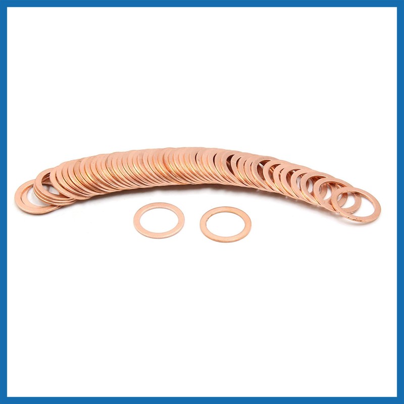 A ABSOPRO 15mm Inner Dia Copper Crush Washers Car Flat