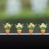 2 Pcs Cute Handcrafted Flower Car Ornament, Mini Crystal Beads