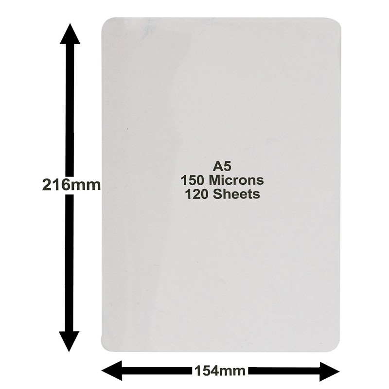 Deskit A5 Laminating Pouches, Gloss, 120 Sheets, 150 Microns- Clear