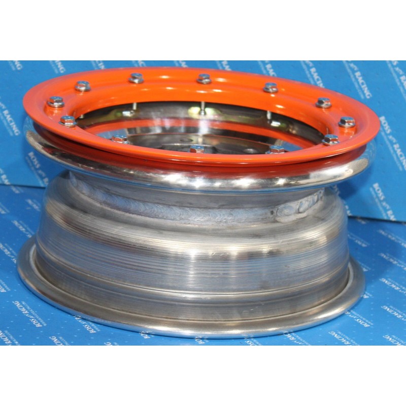 BOSS ATV RACING POLISHED BEAD LOCK FRONT WHEEL 10X5 ORANGE