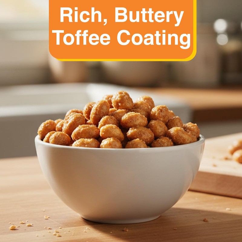P-Nuttles Butter Toffee Covered Peanuts, 44 Oz Resealable Jar (Pack