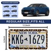Leopard License Plate Frame - Unobstructed Narrow-Edge 2 Packs Universal