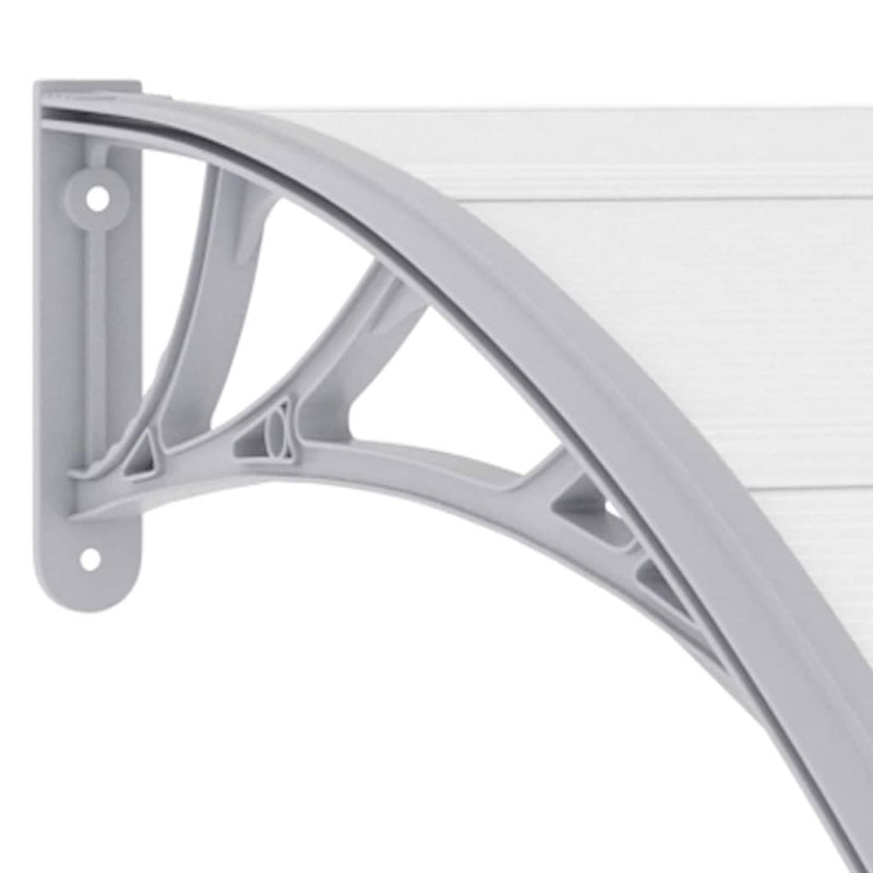 vidaXL Door Canopy with Brackets and Sheets in Grey/Clear