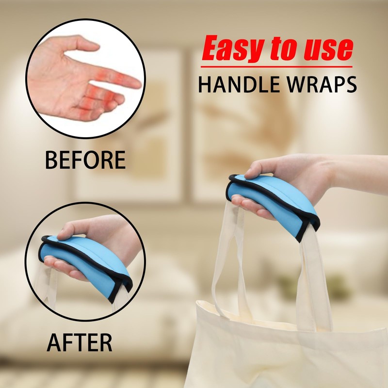 JAKOUE 2pcs Blue Luggage Handle Covers - Soft Suitcase Handle