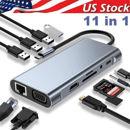 Unbranded USB C HUB USB 3.0 Hub of PC 11-in-1 USB Extender Multiport Adapter Laptop Dongle
