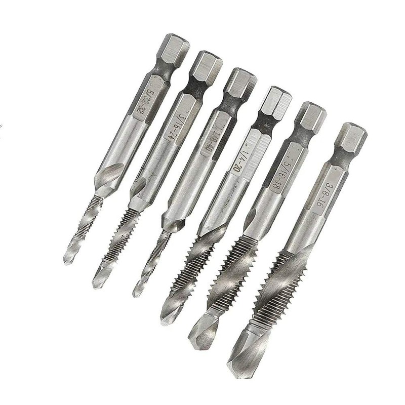 1/8-3/8" BSW Thread HSS Combination Drill Tap Bit Set with
