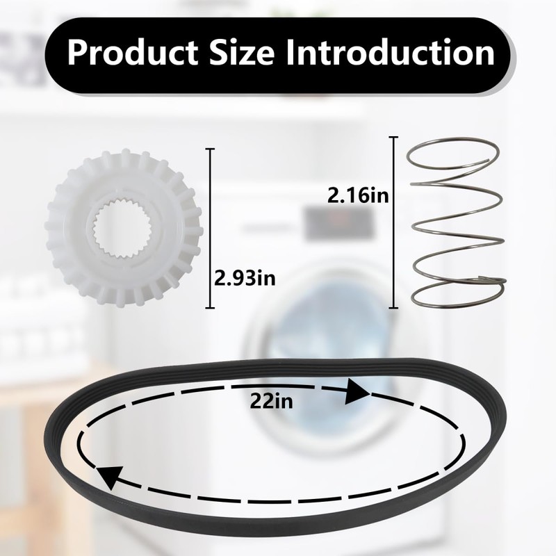 WELURE Washer Clutch & Drive Belt Kit - Compatible for