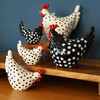 Fyne-Finds Ceramic Speckled Chicken Polka Dot Hen Shelf Sitter Ornament