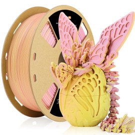 LOVOON Matte Tricolors PLA 3D Printer Filament Multi-Color Changing by Angle Rainbow PLA 3D Printing Filament Fit Most 3D Printers/3D Pens,Matte Purple/Pink/Yellow,1KG(2.2lbs)/Spool