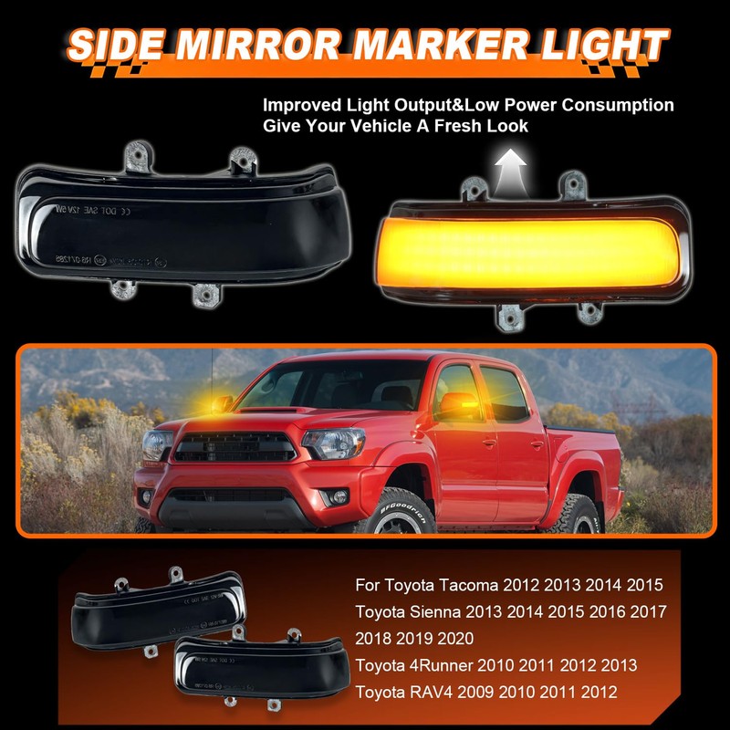 Vektoris LED Front Bumper Side Mirror Light for Toyota Tacoma