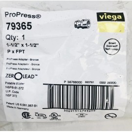 VIEGA PROPRESS® 79365 1½"P X 1½"FPT BRONZE ADAPTER FEMALE PRESS/CONNECTO