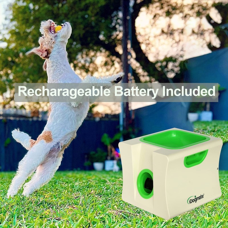 IDOGMATE Small Interactive Ball Launcher with Rechargeable, Automatic Dog Ball