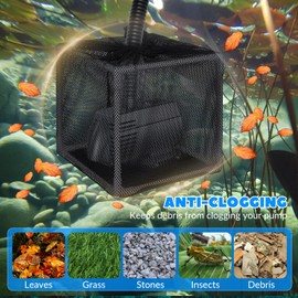 FEOXSHAL Pond Filter Box, Anti-Clogging Pond Filters for Outdoor Ponds Nylon Media Mesh Water Pump Cover Barrier Bag with Drawstring, Pond Pump Filter Bag (10 Inch)