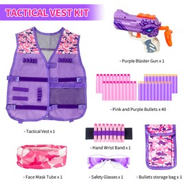 Kids Tactical Vest Kit for Nerf-Tactical Guns Vest Set for Toddlers 3-12 -Compatible with Nerf - Stocking Stuffers for Kids