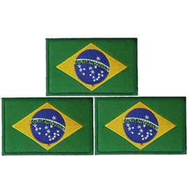 Paquete de 3 parches de bandera de Brasil para sombreros, bolsas tácticas, chaquetas, parches de ropa del ejército...