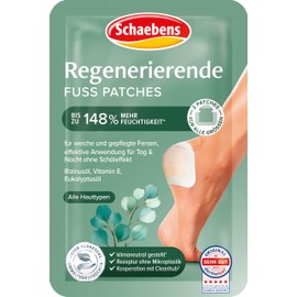 Schaebens Regenerating Foot Patches with Castor Oil, Vitamin E and Eucalyptus for All Skin Types - Beautiful Heels - 2 Patches for One Use