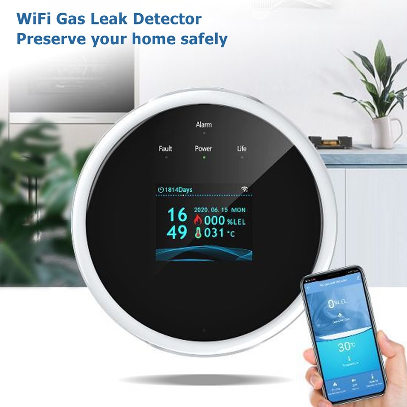 Smart Gas Leak Detector Highly Sensitive Combustible Gas Alarm WiFi