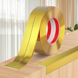 Mavionor Wall Corner Protector Peel and Stick Wall Molding Trim Flexible Self Adhesive Inside & Outside Wall Corner Guards Molding Trim for Wall Edge Corner Ceiling, 1.6 in x 30 Ft, Gold