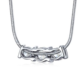 Bling Jewelry 2CT Three Stone Past Present Future Bridal Solitaire Cubic Zirconia AAA CZ Necklace for Women Prom Silver Plated Brass