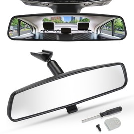 JOYTUTUS Rear View Mirror, Panoramic Convex Rearview Mirror, Universal Fit Type, Interior Wide Angle Rear View Mirror to Reduce Blind Spot Effectively for Car