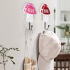 Notakia 2pcs Pink Handcrafted Wooden Mushroom Coat Hooks, Farmhouse Wall
