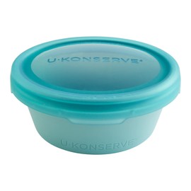 U Konserve Platinum Silicone Food Storage Bento Box Dual Seal Container - Leak Proof, Shatter Proof, Dishwasher Safe, Plastic Free - 20oz (Seafoam)