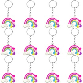 Kawailay Keyring Key Ring Party Set for Birthdays, rainbow