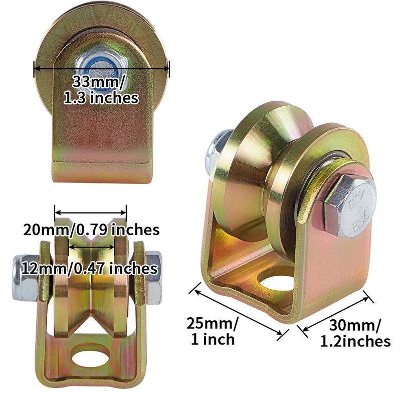 Skelang V Groove Caster 1.25 inches, Sliding Gate Wheel, Rigid
