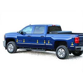 Made in USA! Compatible with 2014-2018 Chevy Silverado Crew Cab 6.8' Bed Body Side Molding Trim Below Body Line 1 1/4'' Wide 12PC