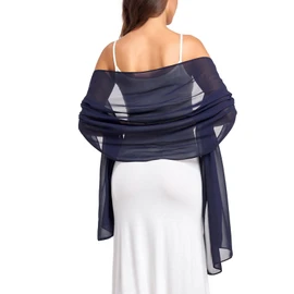 olyrjie - Bufandas de gasa suave para vestidos de noche, boda, chal de novia para mujer, marino, Talla única