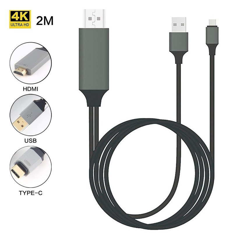 Tek Styz Powered USB-C 4k HDMI Cable Compatible with Dell