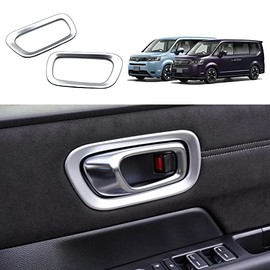 YOFAMO "Compatible with New Honda Step Wagon Spada RP6/RP7/RP8 2022~" Front Door Handle Panel Garnish Door Knob Cover Frame Aftermarket (Silver)