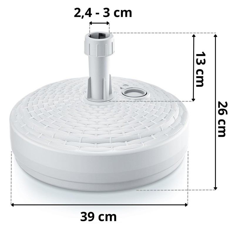 FORTENA Umbrella Stand 39 cm in 2 Colours, White