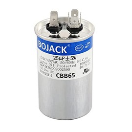 BOJACK 25 uF 370V 450V AC CBB65 Condensador redondo de arranque para motor y ventilador 25 MFD 10000AFC