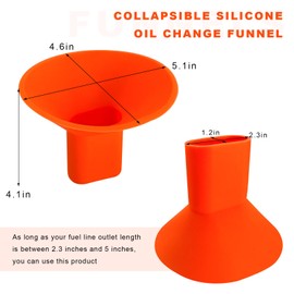 ZNDAW UTV Oil Funnel, Flexible Silicone Fuel Change Funnels Compatible with Maverick X3 Defender, Automotive Foldable Oil Drain Funnel for UTVs, Cars, ATVs, Motorcycles, Boats