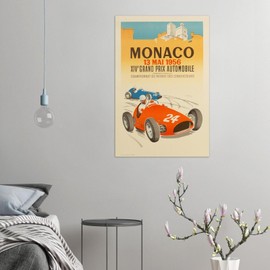 Monaco Grand Prix 1956 - Vintage Auto Racing Poster-8 x 12 Inches (US/CAN only)