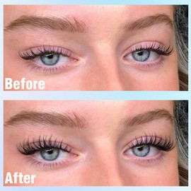 Geeneiya Wispy Lash Clusters Kit Natural Eyelash Clusters Kit 10-12MM DIY Lash Extension Kit C Curl Eyelash Extension Kit Short Individual Lashes with Lash Bond and Seal for Beginners