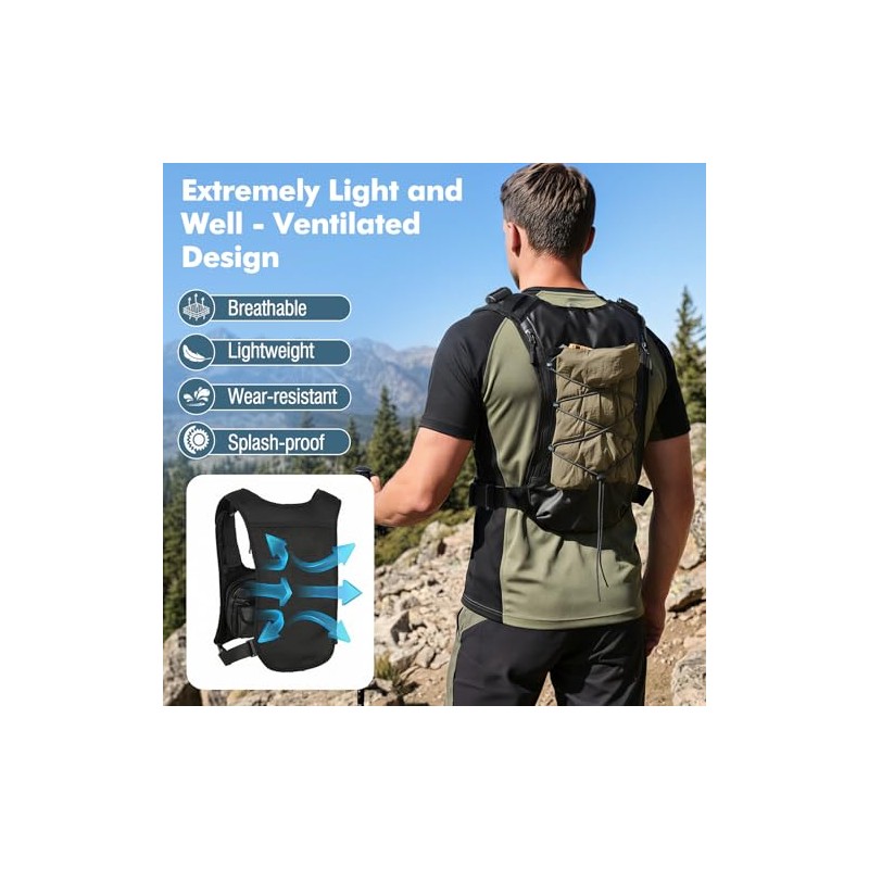 MoKo Lauf Trinkweste mit 2L Trinkblase, Leichter Hydration Vest Brusttasche