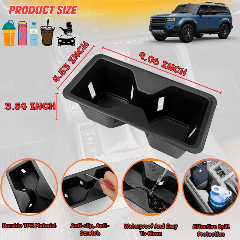 Center Console Cupholder Insert for 2025 2024 Toyota Land Cruiser