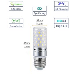 YBTOP YBTOP 12W E27 LED Corn Screw Bulbs,1200lm 6000K Daylight White,100W Incandescent Bulbs Equivalent,Not-Dimmable,2-Pack