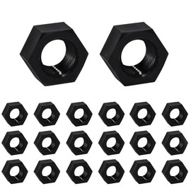 Leliafleury 20 Pcs M20 Nylon Hex Nuts Plastic Threaded Insert Locking Nuts for Screws Bolts, Black