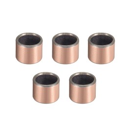 uxcell Sleeve Plain Bearings, Inner Diameter: 0.5 inches (12 mm), Outer Diameter: 0.6 inches (15 mm), Length: 0.5 inches (12 mm), Oilless Bushing, Porous Bronze Sintered Carbon Steel Base, Pack of 5