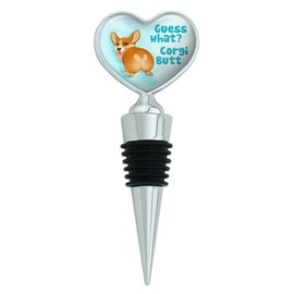 Guess What Corgi Butt Funny Joke Heart Love Wine Bottle Stopper