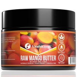 VITALSKINOIL Mango Butter Raw, for skin body and hair moisturizer, 100% Natural unrefined and Organic 7.05 oz