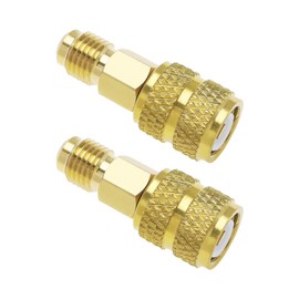 VGOL 2 Pieces R410A Straight Swivel Adapter 1/4 Inch Male SAE to 5/16 Inch Female SAE Brass Mini Split Adapter Quick Couplings for Split System Air Conditioners