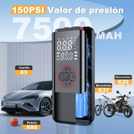 Compresor Aire Bomba Inflador Por Llanta Auto 150psi 7500mah