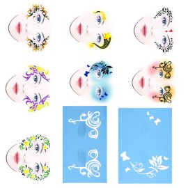 Unbranded 7styles Set Reusable Face Paint Stencil Flexible Templates for Parties Events
